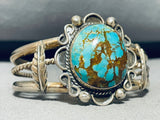 Bulbous #8 Very Rare Vintage Native American Navajo Sterling Silver Turquoise Bracelet-Nativo Arts