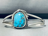 Vintage Native American Navajo Red Mountain Turquoise Sterling Silver Bracelet-Nativo Arts