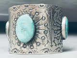 121 Grams Huge Native American Navajo Turquoise Sterling Silver Bracelet Cuff-Nativo Arts