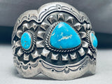 Very Rare Early Thomas Singer Vintage Native American Navajo Turquoise Sterling Silver Bracelet-Nativo Arts