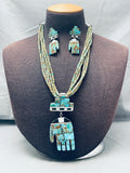 One Of The Best Ever Vintage Santo Domingo Turquoise Sterling Silver Necklace-Nativo Arts