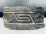 Mont Gibson!! Vintage Navajo Sterling Silver Geomtric Bracelet-Nativo Arts
