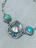 Cowboy Hat Vintage Native American Navajo Turquoise Sterling Silver Bracelet-Nativo Arts