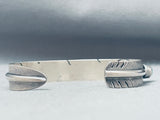 Del Vandever Vintage Native American Navajo Inlay Sterling Silver Feather Bracelet-Nativo Arts