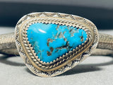 Thick Cuff Vintage Native American Navajo Protruding Turquoise Sterling Silver Bracelet-Nativo Arts