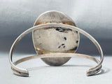 Old Vintage Native American Navajo Spiderweb Turquoise Sterling Silver Paw Bracelet-Nativo Arts