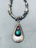 Amazing Vintage Native American Navajo Cerrillos Turquoise Sterling Silver Torpedo Necklace-Nativo Arts