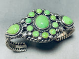 Native American Outstanding Vintage Navajo Gaspeite Sterling Silver Cluster Bracelet-Nativo Arts