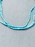 Rare Vintage Native American Navajo Turquoise Heishi Sterling Silver Necklace Old-Nativo Arts