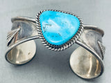 Brilliant Vintage Native American Navajo Morenci Turquoise Sterling Silver Butterfly Cuff-Nativo Arts