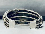 Best 120 Grams Vintage Native American Navajo Spiny Oyster Row Sterling Silver Bracelet-Nativo Arts