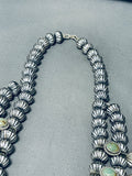 360 Gram Native American Navajo Green Turquoise Sterling Silver Squash Blossom Necklace-Nativo Arts
