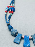 Gorgeous Vintage Southwest Midnight Lapis Turquoise Sterling Silver Necklace-Nativo Arts