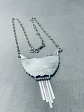 Very Important Vintage Native American Navajo Turquoise Inlay Sterling Silver Necklace-Nativo Arts
