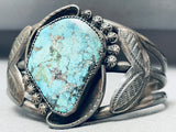 One Of The Best Ever Vintage Native American Navajo Gilbert Turquoise Sterling Silver Bracelet-Nativo Arts