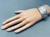 Detailed Petroglyph Vintage Sterling Silver Bracelet