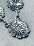 Rare Vintage Native American Navajo Sterling Silver Squash Blossom Necklace-Nativo Arts