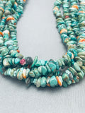 Rare Santo Domingo Green Turquoise Sterling Silver Tube Shell Necklace-Nativo Arts