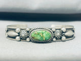 Gorgeous Native American Navajo Damale Turquoise Sterling Silver Signed Bracelet-Nativo Arts