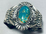 Ornate Vintage Native American Navajo Royston Turquoise Sterling Silver Bracelet-Nativo Arts