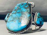 The Best Vintage Native American Navajo Blue Diamond Turquoise Mine Sterling Silver Bracelet-Nativo Arts