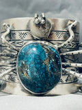 181 Grams Wow!! Native American Navajo Spider Turquoise Sterling Silver Bracelet-Nativo Arts