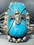 Eye Of Turquoise Vintage Native American Navajo Sterling Silver Bracelet-Nativo Arts