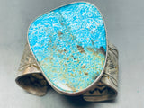 Amazing Native American Navajo Massive Pilot Mountain Turquoise Sterling Silver Bracelet-Nativo Arts