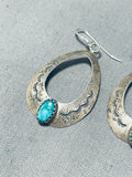 Best Vintage Native American Navajo Carico Lake Turquoise Sterling Silver Teardrop Earrings-Nativo Arts