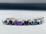 Important Ron Willie Vintage Native American Navajo Amethyst Tpoaz Sterling Silver Bracelet-Nativo Arts