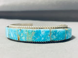 Native American Dazzling Navajo Turquoise Inlay Sterling Silver Bracelet-Nativo Arts