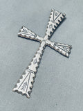 5 Inch Cross Vintage Native American Navajo Sterling Silver Pendant Old-Nativo Arts