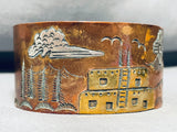 Detailed Hand Tooled Vintage Native American Navajo Copper Bracelet Cuff-Nativo Arts