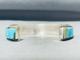 Native American Dazzling Navajo Turquoise Inlay Sterling Silver Bracelet-Nativo Arts