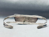 Hand Carved Leaves Vintage Native American Navajo Sterling Silver Bracelet-Nativo Arts