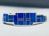 6 Inch Wrist Ray Tracey Vintage Native American Navajo Lapis Sterling Silver Bracelet-Nativo Arts