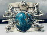 181 Grams Wow!! Native American Navajo Spider Turquoise Sterling Silver Bracelet-Nativo Arts