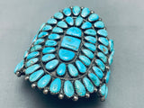Huge Vintage Native American Zuni Judy Wallace Turquoise Sterling Silver Bracelet-Nativo Arts