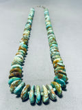 Native American Stunning Vintage Santo Domingo Royston Flat Turquoise Sterling Silver Necklace-Nativo Arts