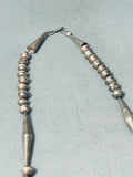 Striking Vintage Native American Navajo Handmade Sterling Silver Necklace