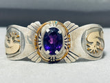 Important Native American Navajo Amethyst 12k Gold Filled Sterling Silver Bracelet-Nativo Arts