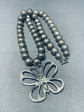 Cute Butterfly!! Vintage Native American Navajo Sterling Silver Necklace Old-Nativo Arts