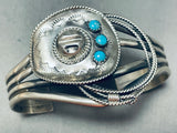 Cowboy Hat Rodeo! Native American Navajo Turquoise Sterling Silver Bracelet-Nativo Arts