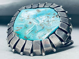 Heavy 95 Grams Vintage Native American Navajo Turquoise Sterling Silver Bracelet-Nativo Arts