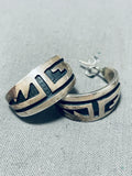 Amazing Vintage Native American Hopi Signed Sterling Silver Earrings-Nativo Arts