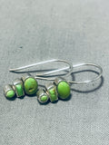 Superb Vintage Native American Navajo Gaspeite Sterling Silver Earrings-Nativo Arts