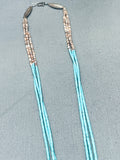 Rare Turtle Vintage Santo Domingo Turquoise Heishi Turtle Sterling Necklace-Nativo Arts