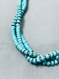 Fab Turquoise Disc Heishi Sterling Silver Necklace