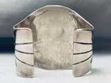 Towering Vintage Hopi Sterling Silver Hand Tooled Bracelet Cuff-Nativo Arts