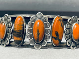 One Of Most Unique Ever Vintage Native American Navajo Petrified Wood Sterling Silver Bracelet-Nativo Arts
